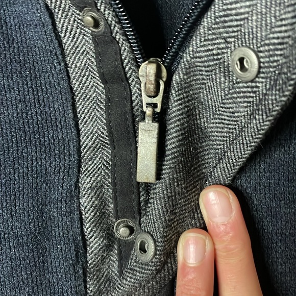 Codice Men's 1/4 Zip/ button Pullover Sweater Patch Elbows Dark Navy Size M - Picture 6 of 11